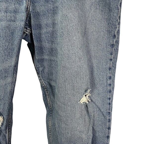 Abercrombie & Fitch The Dad High Rise Distressed Medium Blue Jeans sz 34 / 18L - Picture 6 of 16